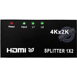 ROHS 4Kx2k HDMI 1x2 Splitter Full HD 1080P Amplifier  قسام سبليتر  2  اتش دي مناسب لتوصيل شاشتين في نفس الوقت من مصدر واحد